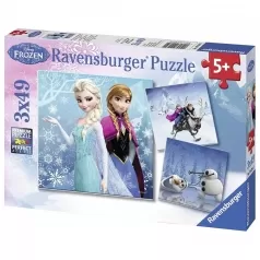 frozen olaf anna e elsa in inverno- 3x49 pezzi