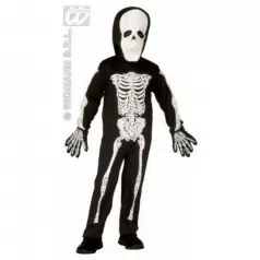 vestito scheletro 116cm - costume e maschera