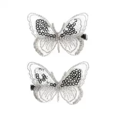 clip per capelli melanie farfalle argento
