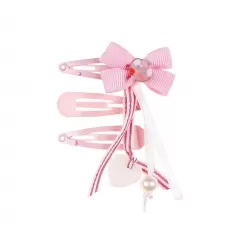 mollettine per capelli cayen rosa con fiocco