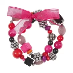 braccialetto vivienne rosso nero e antracite