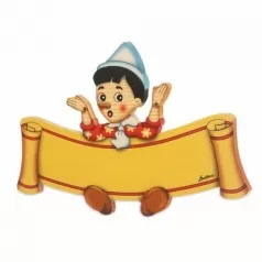 targa grande pinocchio braccia in alto