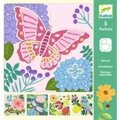 stencil - fiori e animali in giardino