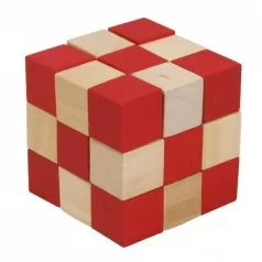 iq-test wooden cubes - natural red