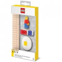 stationery set - 4 matite 1 toppers 1 temperamatite 1 gomma e 1 minifigure