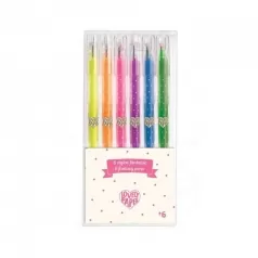 set da 6 penne gel neon