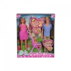 steffi love happy family - set con mamma papa figlia e neonato