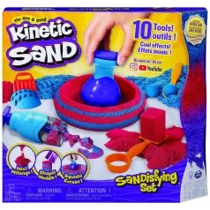 kinetic sand - sandisfying set 907 g di sabbia e 10 attrezzi particolari