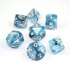 lustrous slate azzurro/bianco - set di 7 dadi poliedrici