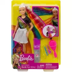 barbie capelli arcobaleno - bambola con accessori