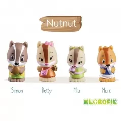 la famiglia scoiattili klorofil - set con 4 personaggi