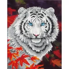 white tiger in autumn - diamond dotz intermediate dd7.006 35.5x45.7cm