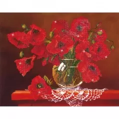 red poppies - diamond dotz intermediate dd9.002 50.8x40.6cm