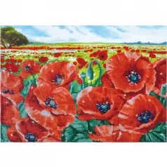 red poppy field - diamond dotz intermediate dd10.013 60x42cm