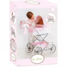 carrozzina classica per bambole vernice rosa
