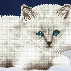 white cat - diamond dotz intermediate 49295 32x32cm