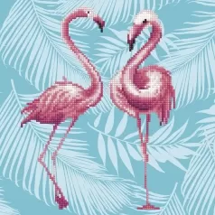flamingo duo - diamond dotz intermediate 49353 32x32cm