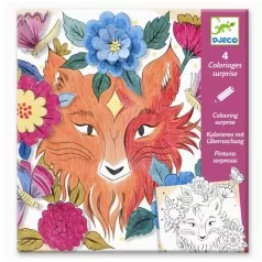 disegni con finestrelle da colorare - nella foresta