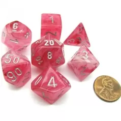 ghostly glow pink/silver - set di 7 dadi poliedrici