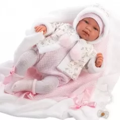 tina bambola newborn 44 cm - corpo morbido con coperta