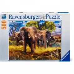 famiglia di elefanti - puzzle 500 pezzi