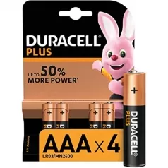 duracell plus - blister 4 batterie mini stilo aaa