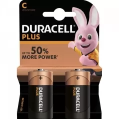 duracell plus - blister 2 batterie alcaline mezza torcia tipo c