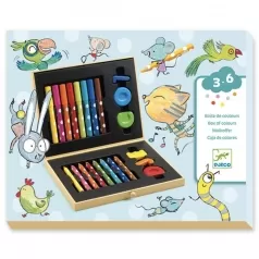 valigetta di colori per i piccoli - 8 pennarelli 8 pastelli e 6 cere