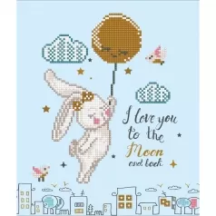 love you to the moon and back - diamond dotz intermediate dd5.058 27x32cm