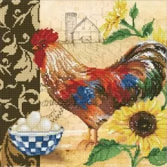 country rooster - diamond dotz intermediate dd9.049 41x41cm