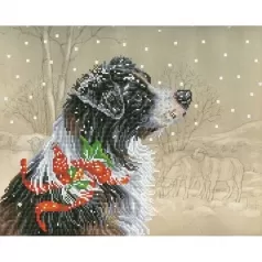 christmas collie - diamond dotz intermediate dd10.036 50.5x40.7cm