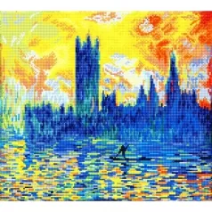 london parliament in winter apres monet - diamond dotz intermediate dd10.038 46x41cm