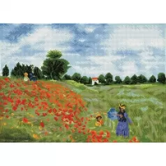 poppy fields apres monet - diamond dotz intermediate dd12.048 57x41cm