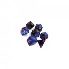 gemini viola e blu/oro - set di 7 dadi poliedrici