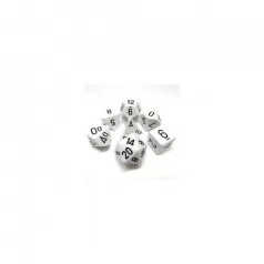 opaque bianco/nero - set di 7 dadi poliedrici