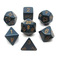 opaque blu scuro/bronzo - set di 7 dadi poliedrici