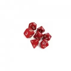 opaque rosso/bianco - set di 7 dadi poliedrici