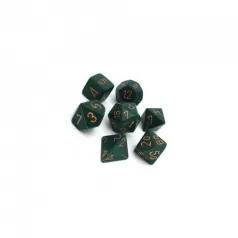 opaque verde scuro/bronzo - set di 7 dadi poliedrici
