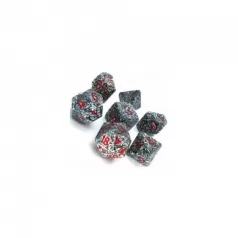 speckled granite grigio/rosso - set di 7 dadi poliedrici