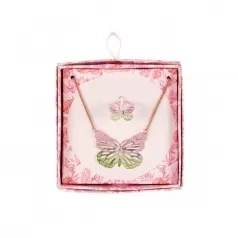 giftbox necklace + ring butterfly