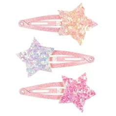 hair clips lyse, glitter star