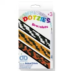 braccialetti animal prints - diamond dotz set da 3 braccialetti