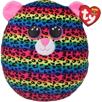 dotty - cuscino peluche giaguaro arcobaleno 33cm - squish-a-boos