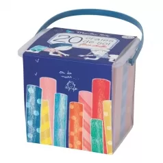 set di 20 gessetti giganti da pavimento colorati