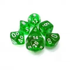 translucent verde/bianco - set di 7 dadi poliedrici