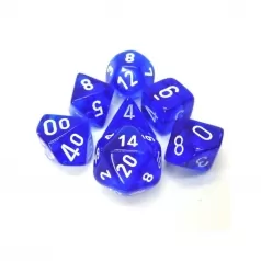 translucent blu/bianco - set di 7 dadi poliedrici