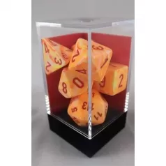 festive giallo e arancio/rosso - set di 7 dadi poliedrici