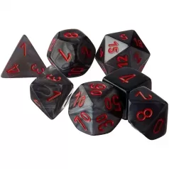 velvet nero/rosso - set di 7 dadi poliedrici