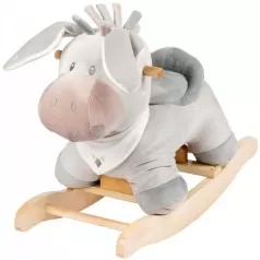 dondolo asino cappuccino in peluche imbottito