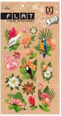 flat - flowers - adesivi trasparenti con glitter